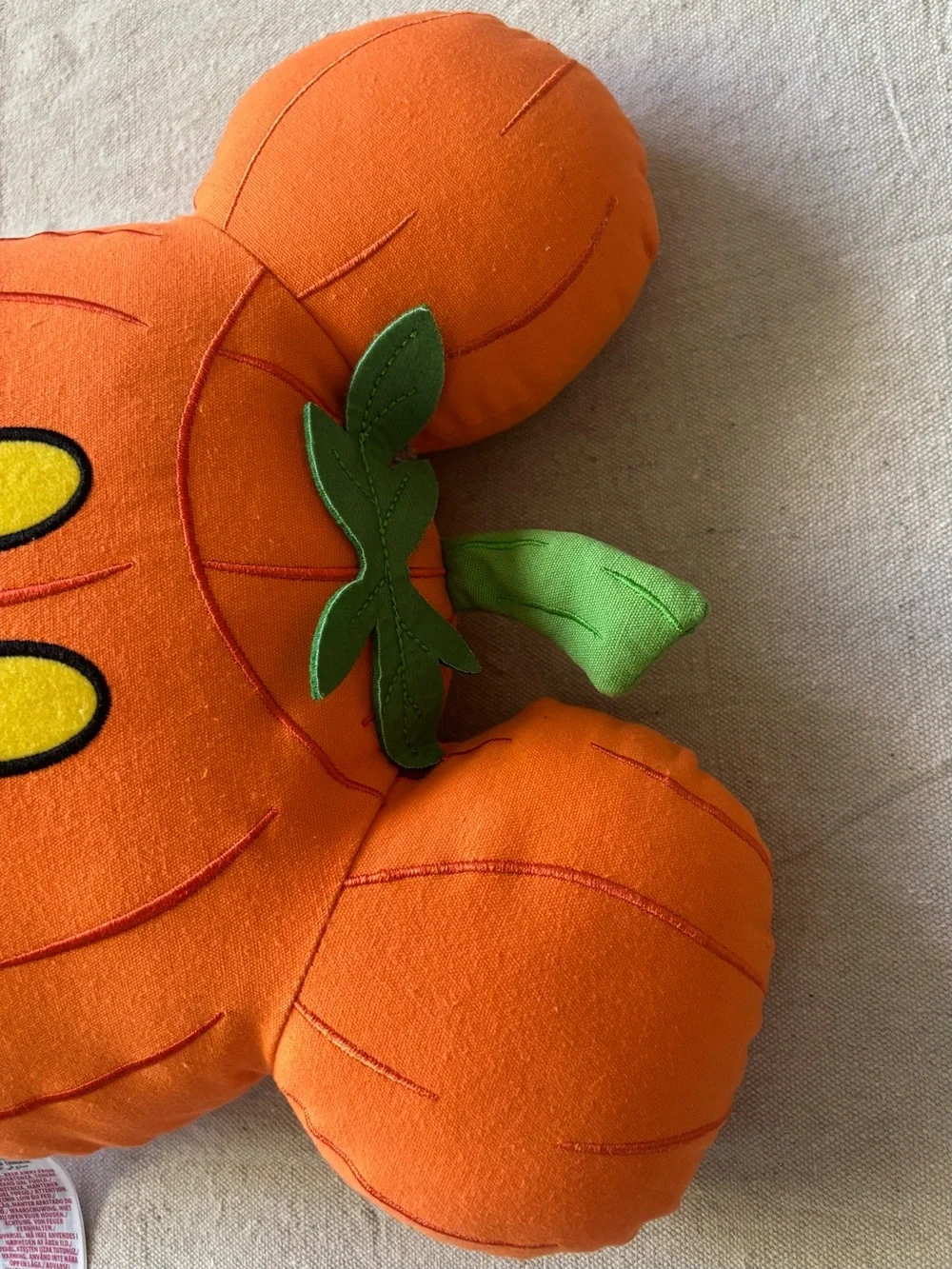 Disney Parks Halloween 2022 Mickey Pumpkin Pillow Jack-O-Lantern Orange Plush